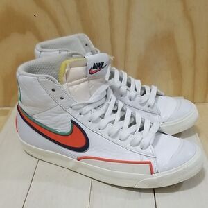 Nike Blazer Mid Infinite White Bright Crimson Blue Void Mens size 10 1/2
